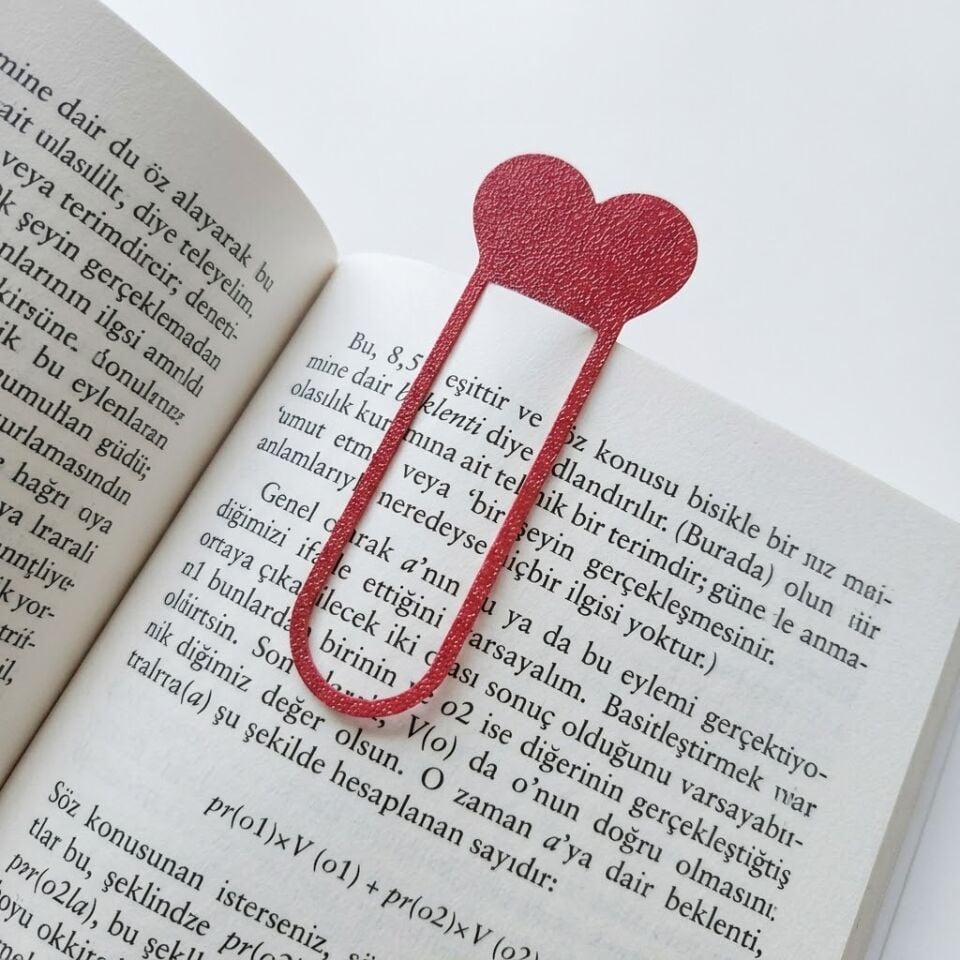 Kitap Ayracı | Kırmızı Kalp Figürlü 3D Baskı 6'lı Set