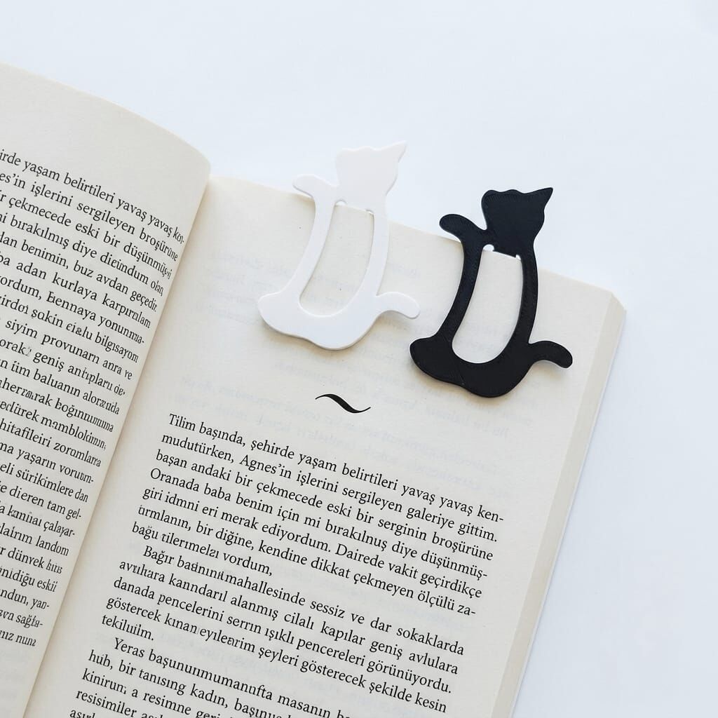 Kedi Kitap Ayracı | 3D Baskı Renkli Kedi Figürlü 6'lı Set