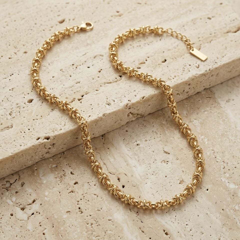 Doç Zincir Kolye | 14K Altın Kaplama 50 cm